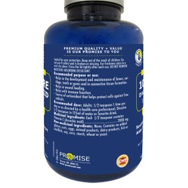 Promise 100% Pure Ascorbic Acid Vitamin C Powder, 2000 mg of Vitamin C per Serving – Unflavored, Non-GMO, Gluten-Free – 450 grams