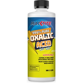 MAXTITE Oxalic Acid (2 lbs) 99.6% Pure - Metal & Wood Cleaning and Bleaching, Rust Removal (C2H2O4) - HDPE container w/ Resealable Child Resistant Cap