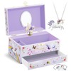 Kids Musical Jewelry Box with Big Drawer and zirconia stones