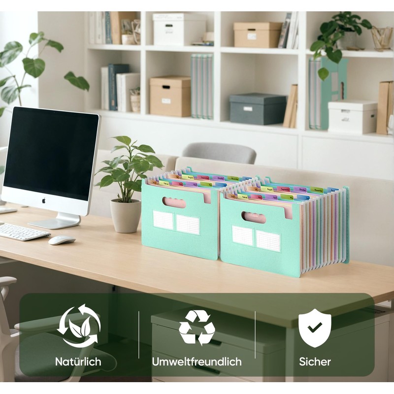 Wheat Straw Document Folder A4, ElitVita Expanding Folder with 12