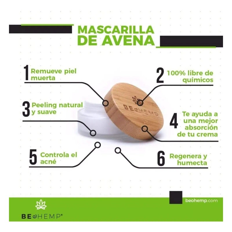 Mascarilla Facial De Avena Tratamiento Piel Madura Beohemp