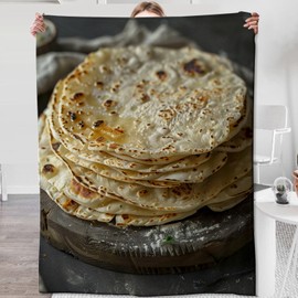 Tortillas Blanket for Adults Kids Boys, Flannel Tortillas Blankets Gifts, Delicious Tortillas Food Throw Blanket for Sofa Couch Bed Living Room Soft Warm Cozy Tortillas Decor 60" x 50"