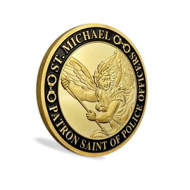 Police Officer Military Challenge Coin St. Michael Patron Saint Law Enforcement Prayer Coin