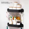 Black Corner Shower Caddy Aluminium Alloy for Bathroom Toilet Kitchen