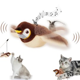 GYZOMKBIU 2025 Flapping-Wing Flying Bird Cat Toy - Interactive Chirping & Flapping Bird Toy for Indoor Cats