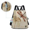 ALAZA Watercolor Retro Dragonfly Dandelion Backpack Purse with Adjustable Straps