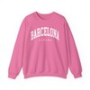 CUSTOMI Barcelona Spain Adult Unisex Crewneck Sweatshirt, Safety Pink, S