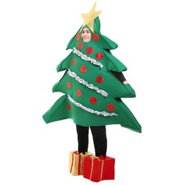 Dacnod Christmas Tree Costume Women,Christmas Tree Dress Onesie Set with Shoe Covers for Woman Cosplay (Adult)