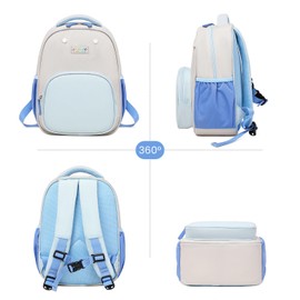 abshoo Toddler Backpacks for Girls and Boys Preschool Backpack Cute Kids Backpack for Girls (Grey and Light Blue)