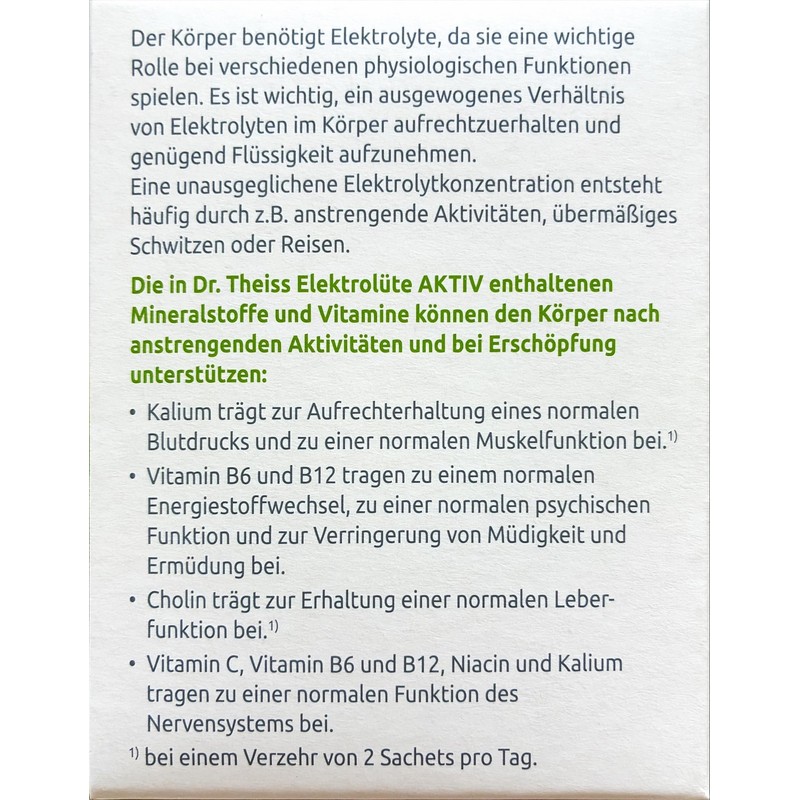 Dr. Theiss Electric Lute Active Isotonic Electrolyte Glucose Blend with