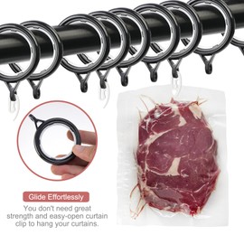 WCIC Pack of 48 Curtain Hooks Plastic Curtain Rings Shower Curtain Rings 40 mm Inner Diameter for Window Curtain Bed Curtain Shower Curtain Curtain Hooks for Hanging