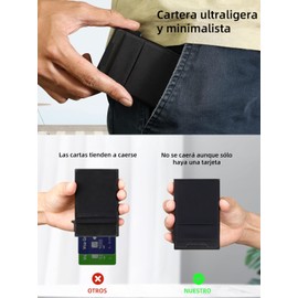 Tarjetero Antirrobo con Múltiples Ranuras para Tarjetas,Porta Tarjetas Metal Protección RFID, Aluminio Resistente Hombre y Mujer Cartera Minimalista para Tarjetas, DNI y Documentos (Negro)