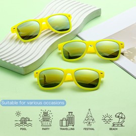 Dwenarry Yellow Sunglasses Bulk Adult Party Sunglasses Set Retro Wholesale Unisex Shades 12 Pack,Summer Festivals