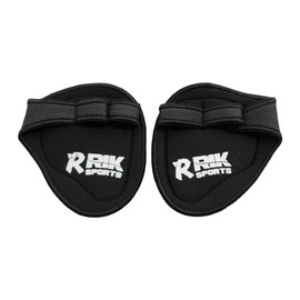 Rik Sports Non-Slip Neoprene Gym Grip Pads – Alternative to Workout Gloves for Weightlifting, Pull-Ups, Powerlifting, Calisthenics, and Gymnastics – Fitness Grips for Men and Women (Black, One Size)