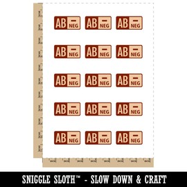 Blood Type AB Negative Medical Emergency Temporary Tattoo Water Resistant Fake Body Art Set Collection - 15 2" Tattoos (1 Sheet)
