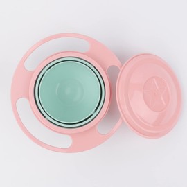 ZTL Gyro Bowl 360 Dgree Rotation Spill Resistant Gyroscopic Bowl with Lid