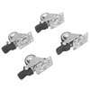 4Pcs Small Caster Wheels 1in Diameter Steel Rubber Rotating Locking