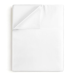 King 400 Thread Count 100% Cotton Flat Sheet - Comfortable, Cooling & Breathable Cotton - Top Flat Sheet Only - Luxury Hotel Quality Bedding - Extra Soft and Comfy - Easy Care, Wrinkle Free - White