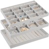 ProCase Stackable Large Jewelry Drawer Organizer, 3 Pack Velvet Jewelry