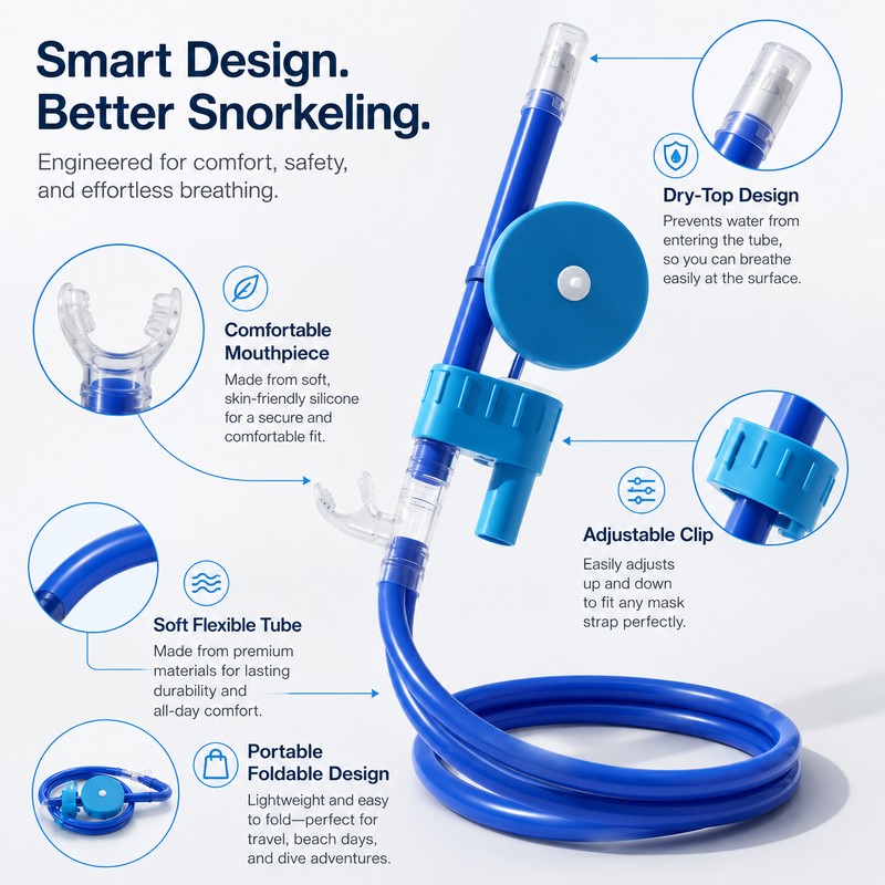 Full Dry Snorkel Mask for Adults – Comfortable Breathing Tube