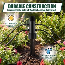 Gulfmew 3 Pack 4 Port Drip Irrigation Manifold with Filter, Drip Irrigation Riser Adapter, Watering Manifold for Gardening Systems, 1/2" Female Pipe Thread x 1/2" Male Pipe Thread x 1/4" Barbed End