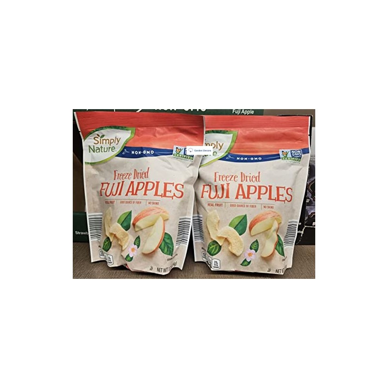 Simply Nature NON-GMO Freeze Dried FUJI Apples 1.2oz 34g (Two