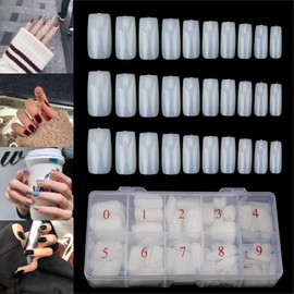 RICISUNG Nail Tips Clear Nail Supplies 10 Sizes 500pcs Natural Color Short Drip Nail Practice Nail Decoration DIY Oval Nail Art Perfect for Nails