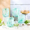 Jingmore 4 Pcs Icon Juice Glasses Handcrafted Double Old-fashioned Confetti