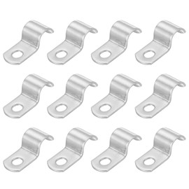 PATIKIL Saddle Band 10mm Inner Diameter 1 Hole Pipe Fixing Hardware 304 Stainless Steel Saddle Band for Plumbing Parts Pipe Cable Wire Fixing 12pcs
