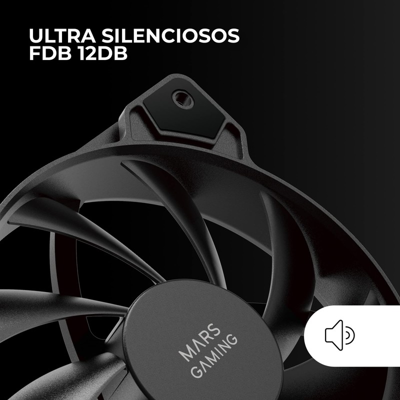 Mars Gaming MF-PROX2 Black, Kit 2 120 mm Fan, Anti-Vibration