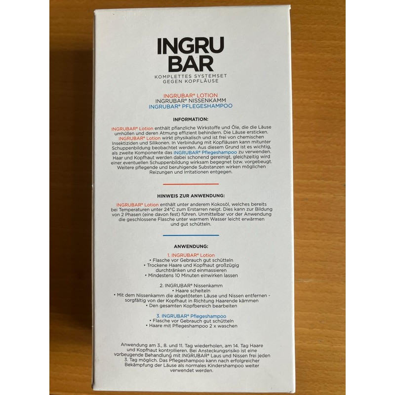 Ingru Bar Lice and Nisse Free 150 Lotion and Shampoo