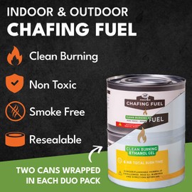 Superior Trading Co. Chafing Fuel Cans, Up to 6 Hour Food Burners for Parties, Smokeless, Resealable, Indoor Outdoor Catering & Food Service, 12 Pack
