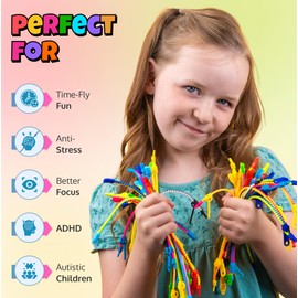 UpBrands Zipper Bracelet Fidget 96 Pack Bi-Color 6.5 Inches Bracelets for Kids - Perfect Zipper Fidget Toy - Ideal for Boys and Girls, Party Favors, and More