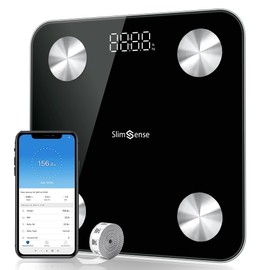 Smart Scale for Body Weight & Fat – 25 Body Composition Analyzer Digital Weighing Scale with App – Scales for Body Weight - Bathroom, Gym, Home Electronics Weights Tool with Tape Measure, 2 Batteries