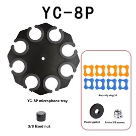 Peakloong Microphone Holder Mic Stand Tray Multi Mic Holder Shock Mount Microphone Clip -8P