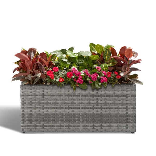 LEWIS&WAYNE Large Rectangular Block Planter Box Handmade Wicker Tall Planters