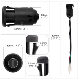 RUTU 4 Pin 4-Wire Ignition Start Switch for 50cc 90cc 110cc 125cc TaoTao Sunl Coolster Apollo Chinese ATV Dirt Pit Bike Scooter Pocket Motorcycle Quad Go Kart 4 Wheeler