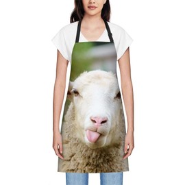 oFloral Funny Sheep Apron Unisex Adjustable Bib Apron Cooking Kitchen Chef Women Men Aprons for Home Kitchen, Restaurant,Coffee House,Shop,Garden