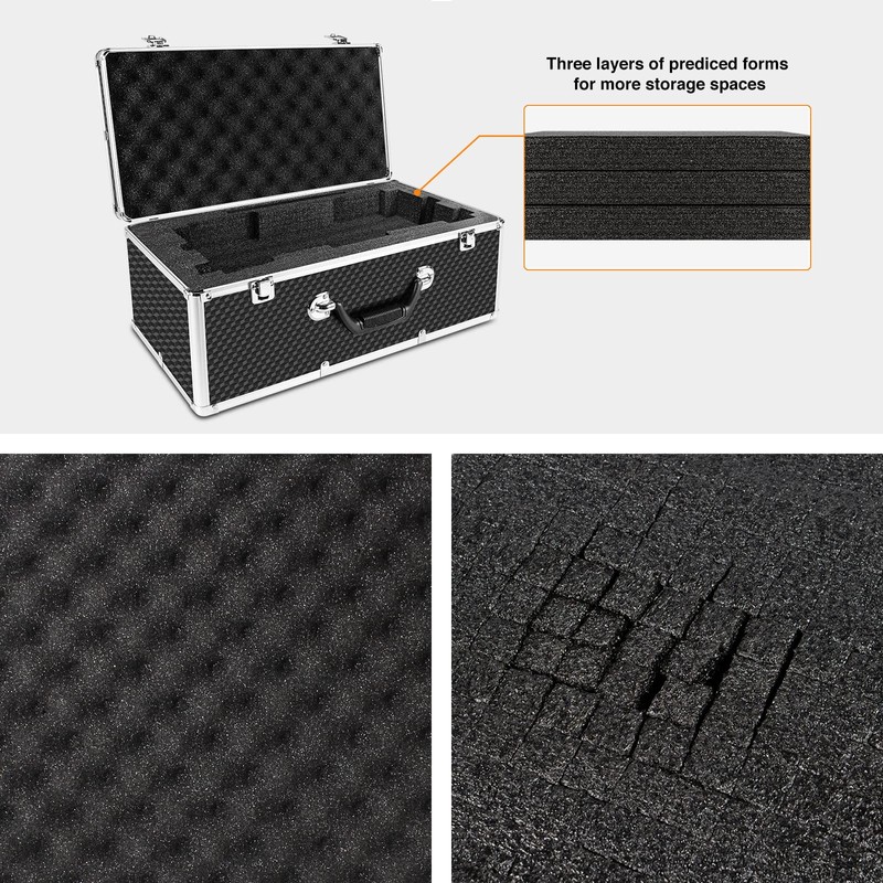 Phenyx Pro Aluminum Alloy Frame Carrying Case with Three-layer Pre-Diced