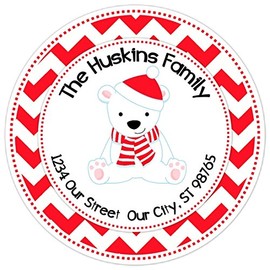 36 Christmas Address Labels, Christmas Custom Address stickers, Holiday Stickers, 2.5 inch round