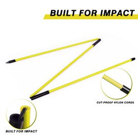 Goashpeaot Collapsible Golf Alignment Sticks 3 Pack, 40" Porfessional Alignment Sticks for Swing Trainer, Putting, Aiming Practice (Yellow)
