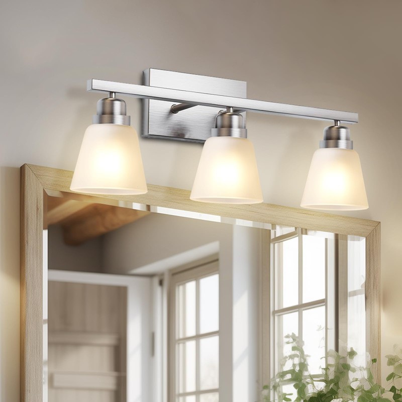 Eidonta 4 Pack White Frosted Glass Shade Replacements, Bell Shaped