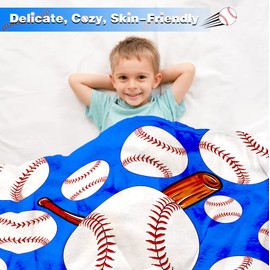 Baseball Blanket for Women Men, Super Soft Adult Baseball Gifts Blanket, Lightweight Cozy Flannel Baseball Throw Blankets for Birthday Christmas Thanksgiving Bed Couch Sofa 60in X 80in