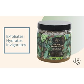 DE SELVA Exfoliating Sugar Scrub with Rosemary & Peppermint – Organic Brown Sugar Body Scrub for Smooth, Hydrated Skin – Deeply Moisturizing & Invigorating – Vegan, Cruelty-Free, 10 oz