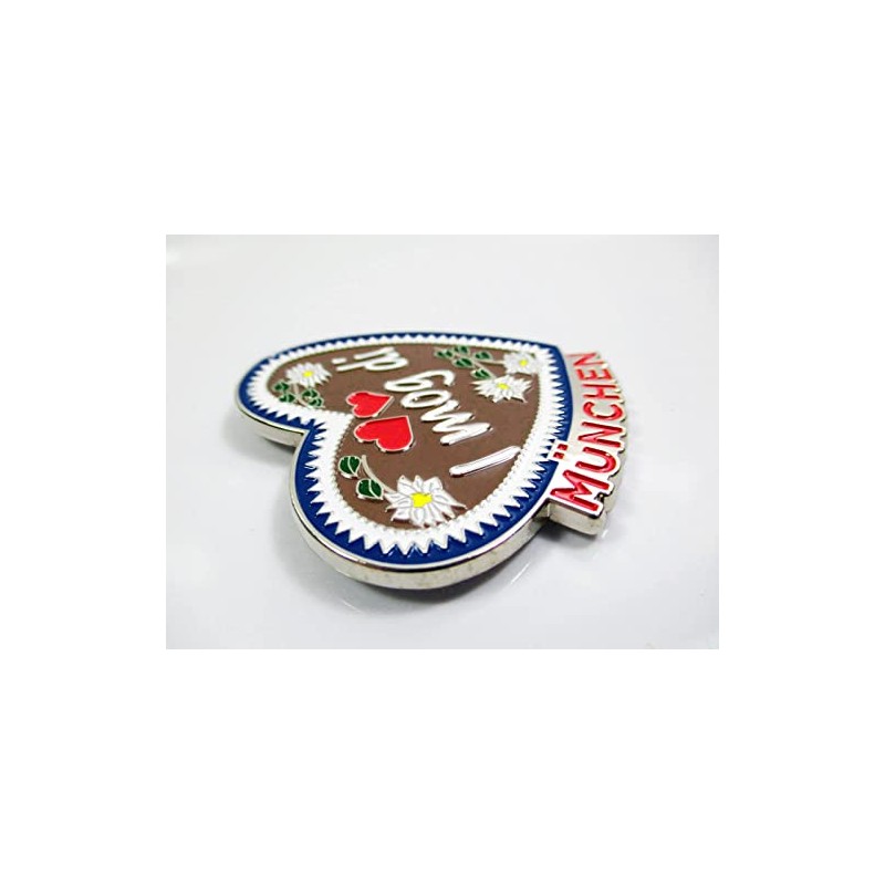 Munich Bavaria Magnet Metal Souvenir Germany Heart I Mog di