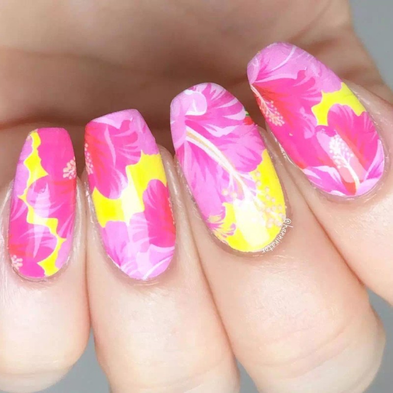 Whats Up Nails P085 Frilly Hibiscus Water Decals Sliders for