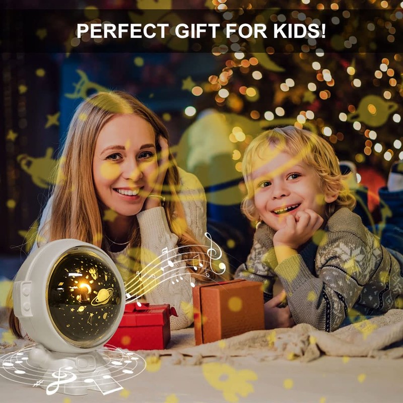 URAQT Astronaut Light Projector, 360° Adjustable Astronaut Starry Night Light
