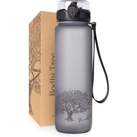 Bodhi Tree Drinking Bottle 1 Litre – Leak-Proof – Odourless – Lightweight – with Filter and Strap – Sports Bottle for Fitness, Sports and Yoga – Drinks Bottle Water Bottle –