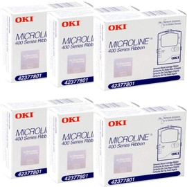 For Okidata 420/421/490/491 - Black 42377801 Ribbon 6 Pack By Dataproducts