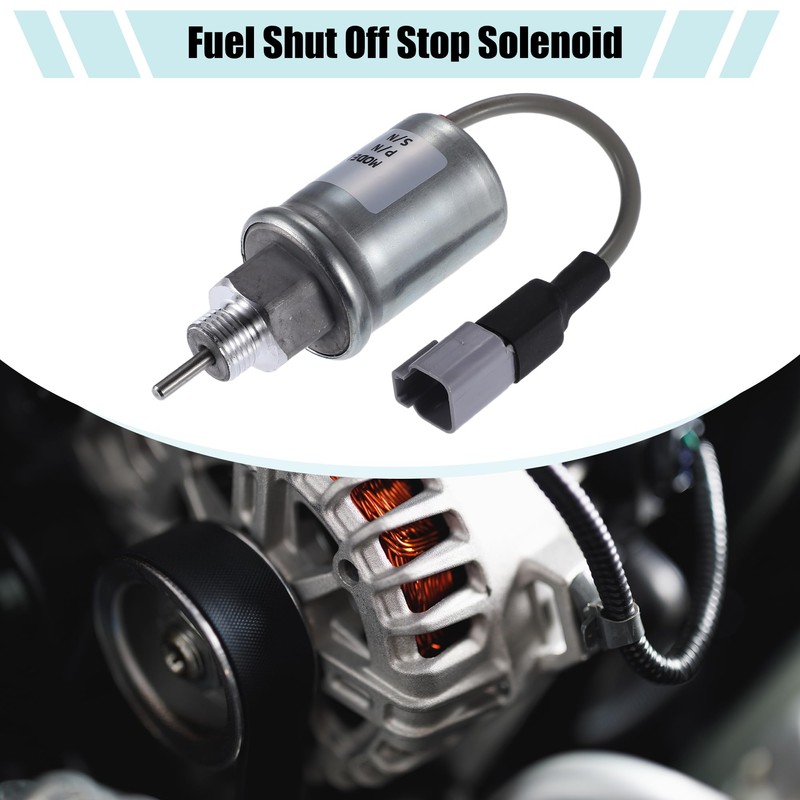 A ABSOPRO Fuel Barrier Stop Solenoid Valve for Caterpillar Silver